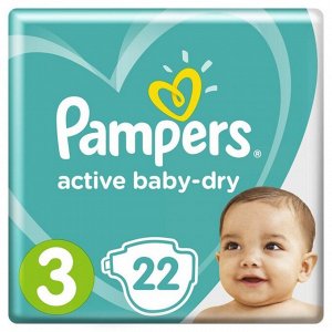 Пoдгyзнuku Active Baby-Dry paзмеp 3, 22 шт.
