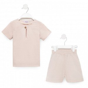 Комплект для мальчика (рубашка, шорты) MINAKU: Cotton Collection цвет бежевый, рост 140