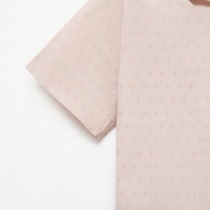 Комплект для мальчика (рубашка, шорты) MINAKU: Cotton Collection, бежевый, рост, см