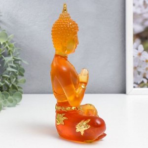 Сувенир полистоун "Будда Анджали Мудра - молитва" оранжевый 18х12х6 см