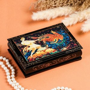 Шкатулка для украшений «Жар-Птица», 10*14 см, лаковая миниатюра