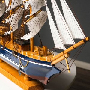 Корабль сувенирный большой «Орфей», борта синие, паруса белые, 11?80?71 см
