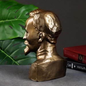 Бюст «Дзержинский», гипс, фигурка под бронзу, 12x22x8 см