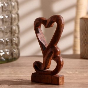 Сувенир дерево "Два сердца" коричневый 15х11х3 см