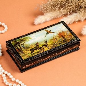 Шкатулка - купюрница «Охота», 8,5?17 см, лаковая миниатюра