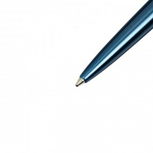 Ручка шариковая Parker Jotter Core Waterloo Blue CT M, корпус из нержавеющей стали, голубой глянцевый/ хром, синие чернила