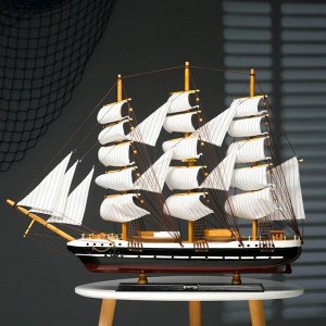Корабль сувенирный большой «Гедан», борта синие, паруса белые, 82?13?62 см