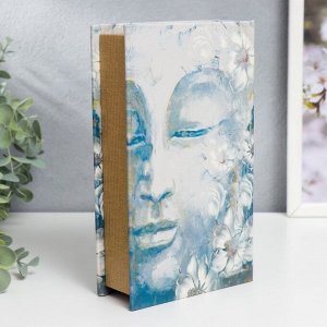 Сейф-книга дерево кожзам "Будда и белые цветы" 21х13х5 см
