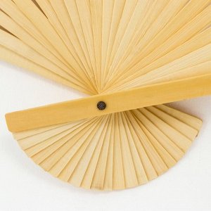Веер бамбук, текстиль h=90 см "Сакура и пионы" жёлтый