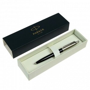 Ручка шариковая Parker Jotter K60 Black M, корпус из нержавеющей стали, синие чернила