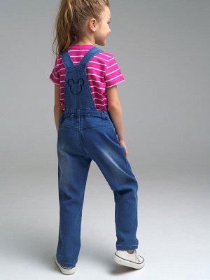 Полукомбинезон текстильный джинсовый для девочек
