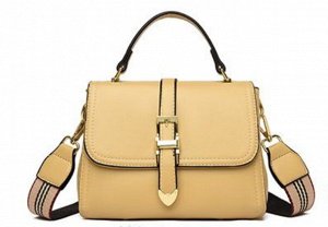 Мини-сумочка на плечо, с декоративным ремнем, желтая