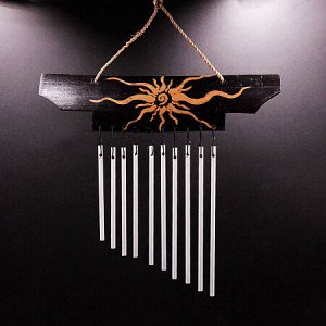 Музыка ветра с Солнцем бамбук и металл 19см-24см 11 палочек