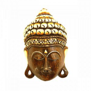 Маска настенная Голова Будда BROWN - это символ защиты, достатка, радости, счастья и удачи албез