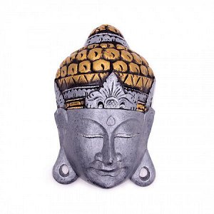 Маска настенная Голова Будда - это символ защиты, достатка, радости, счастья и удачи албезия 30см