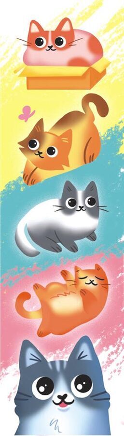 Картонная закладка "Кошки" с глиттером
