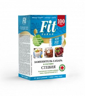 Заменитель сахара ФитПарад №14 эритрит, стевия саше №100