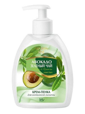 Iris Крем-пенка для интимной гигиены АВОКАДО и ЗЕЛЁНЫЙ ЧАЙ Iris AROMA LINE 300мл