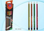 Карандаш черногр. МС-4939 полоска-черная-цветная НВ с ластиком трехгранные Basir {Китай}