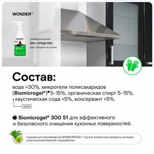 Средство-спрей для уборки на кухне, антижир, без резкого токсичного запаха WONDER LAB, 550 мл