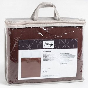 Покрывало LoveLife 1,5 сп 150х210±5 см, цвет темно-коричневый, микрофайбер, 100% п/э
