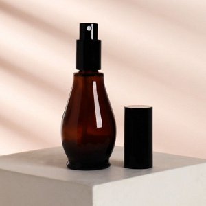 Бутылочка стеклянная для хранения «Style», с распылителем, 50 мл, цвет коричневый/чёрный