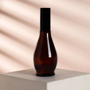 Бутылочка стеклянная для хранения «Style», с распылителем, 100 мл, цвет коричневый/чёрный