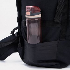 Рюкзак туристический на стяжке, 70 л, 3 наружных кармана, цвет чёрный