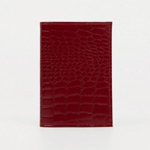 Обложка для паспорта, 5 карманов для карт, крокодил, цвет красный 2923861