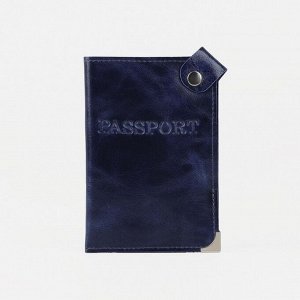 Обложка для паспорта, клапан на углу, цвет синий 5243280