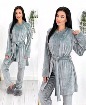 Пижама(халат, футболка и брюки)