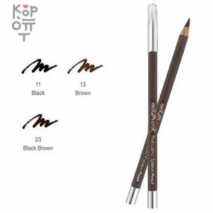 MIKatVONK Professional Eyebrow Pencil(wood) - Карандаш для бровей(деревянный) NO.11 BLACK