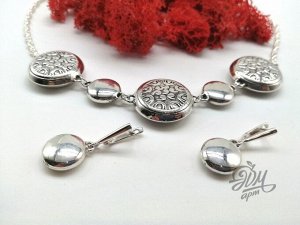 Бусы "5 элементов в ряд: время винтаж + m&m"