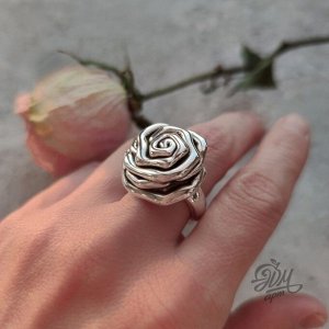 Кольцо "Роза из серьги 150058"