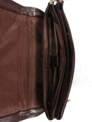 Портфель мужской искусственная кожа Cantlor-W 361-02,  3отд+отд д/ноут,  1внеш+6внут карм,  плечевой ремень,  коричневый 245645