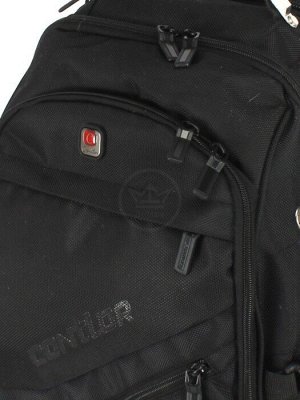 Рюкзак Cantlor-8810,  молодежный  (USB-заряд),  уплотн.спинка,  2отд+отд д/ноут,  4внеш.карм,  черный 245640