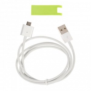 Кабель LuazON, microUSB - USB, 1 А, 1 м, магнитный разъем, белый