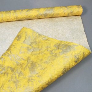 Жатая подарочная бумага в рулоне "Жёлтый"