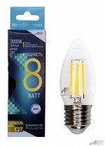 ЛАМПА СВЕТОДИОДНАЯ LED-Premium СВЕЧА 8Вт Е27 3000К прозрачная