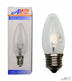 Лампа накаливания свеча ДС-230 40Вт Е27(цена за 10 шт.)