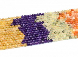 Бусины из самоцветов шарик 6,5-7мм, 39,5см, 61 бусина