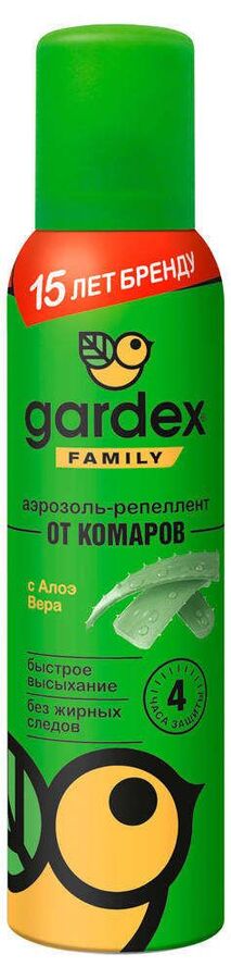 Спрей от комаров Gardex с алоэ вера, 150 мл