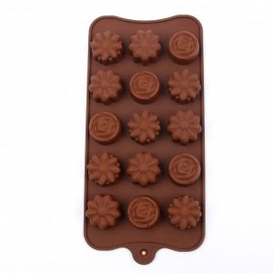 Форма силиконовая для шоколада (цветы)