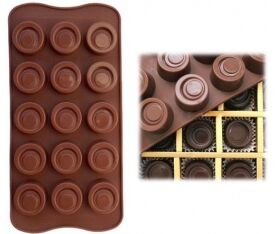 Форма силиконовая для шоколада (пуговицы)
