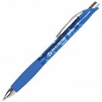 Ручка гелевая автоматическая с грипом BRAUBERG Jet Gel, СИНЯЯ, печать, 0,6мм, линия 0,4мм, 142690