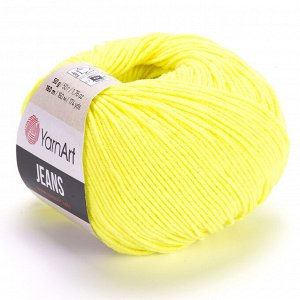 Пряжа для вязания YarnArt Jeans цвет №58 желтый неон