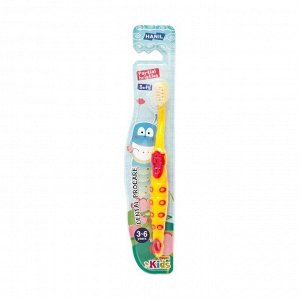 Зубная щетка «Children Tooth brush Coomi» Partial bristles – YEIIOW + RED  д/детей от 3 - 6 лет