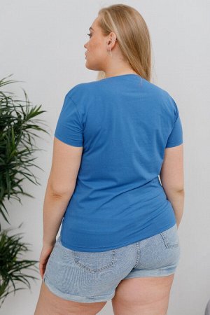 Женская футболка В168 голубая
