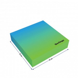 Блок для записи декоративный на склейке Berlingo &quot;&quot;Radiance&quot;&quot; 8,5*8,5*2см, голубой/зеленый, 200л.