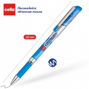 Ручка шариковая Cello ""Butterflow"" синяя, 0,7мм, грип, штрих-код